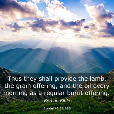 Picture 03 - Ezekiel 46:15 BSB - Thus they shall provide the lamb, the grain - Bible Verse Picture