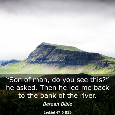 Picture 03 - Ezekiel 47:6 BSB - “Son of man, do you see this?” he asked. Then - Bible Verse Picture