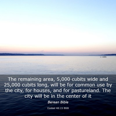Picture 03 - Ezekiel 48:15 BSB - The remaining area, 5,000 cubits wide and 25,000 - Bible Verse Picture