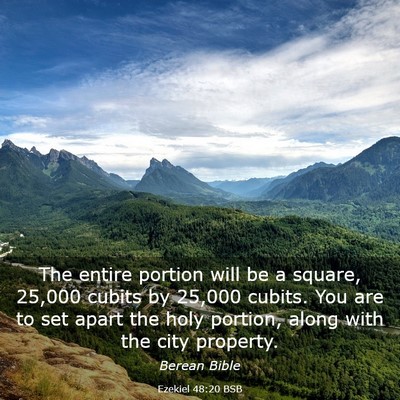 Picture 03 - Ezekiel 48:20 BSB - The entire portion will be a square, 25,000 - Bible Verse Picture