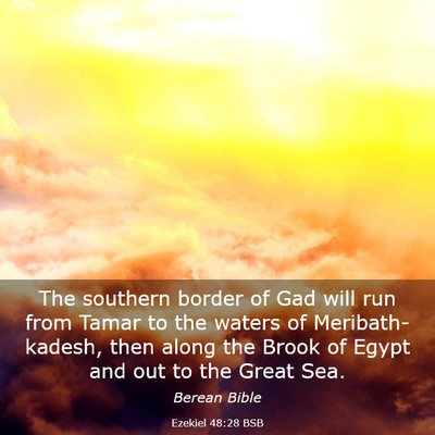 Picture 03 - Ezekiel 48:28 BSB - The southern border of Gad will run from Tamar to - Bible Verse Picture
