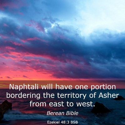 Picture 03 - Ezekiel 48:3 BSB - Naphtali will have one portion bordering the - Bible Verse Picture