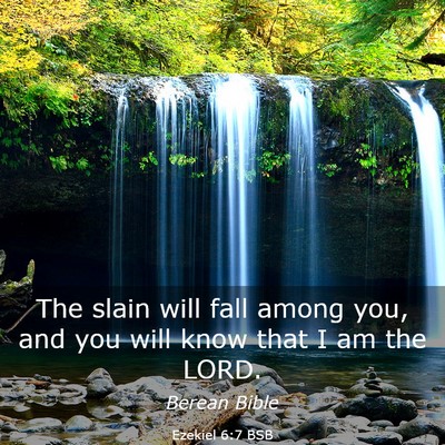 Picture 03 - Ezekiel 6:7 BSB - The slain will fall among you, and you will know - Bible Verse Picture