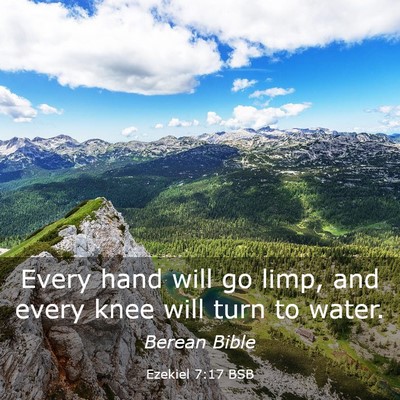 Picture 03 - Ezekiel 7:17 BSB - Every hand will go limp, and every knee will turn - Bible Verse Picture
