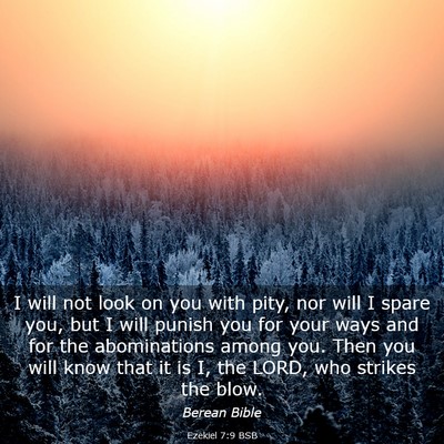 Picture 03 - Ezekiel 7:9 BSB - I will not look on you with pity, nor will I - Bible Verse Picture