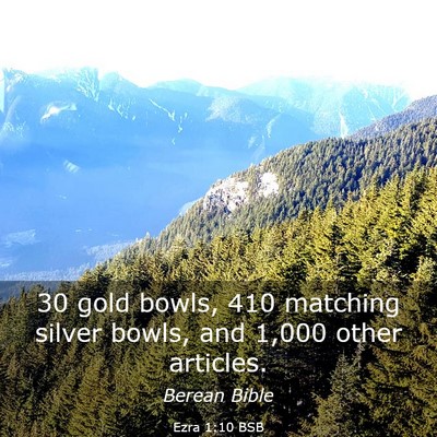 Picture 03 - Ezra 1:10 BSB - 30 gold bowls, 410 matching silver bowls, and - Bible Verse Picture