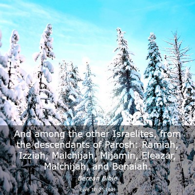 Picture 03 - Ezra 10:25 BSB - And among the other Israelites, from the - Bible Verse Picture