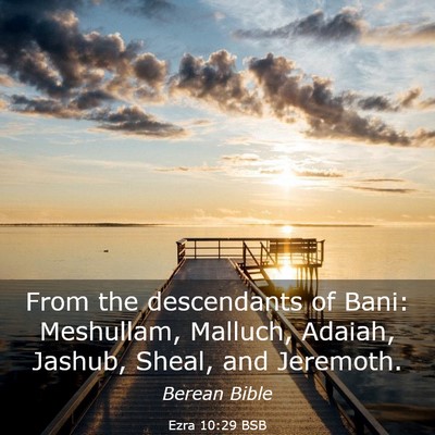 Picture 03 - Ezra 10:29 BSB - From the descendants of Bani: Meshullam, Malluch, - Bible Verse Picture
