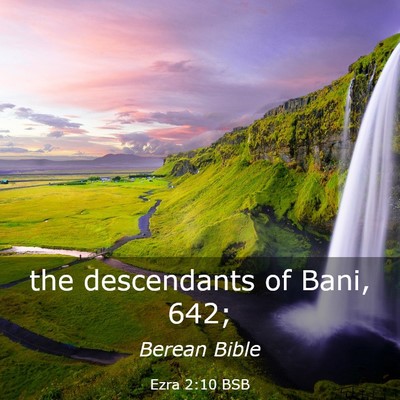 Picture 03 - Ezra 2:10 BSB - the descendants of Bani, - Bible Verse Picture