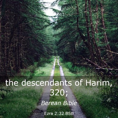 Picture 03 - Ezra 2:32 BSB - the descendants of Harim, - Bible Verse Picture