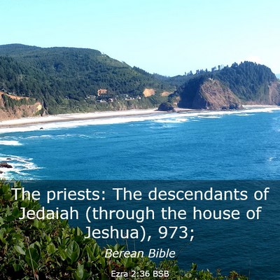 Picture 03 - Ezra 2:36 BSB - The priests: The descendants of Jedaiah (through - Bible Verse Picture