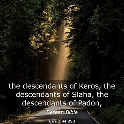 Picture 03 - Ezra 2:44 BSB - the descendants of Keros, the descendants of - Bible Verse Picture