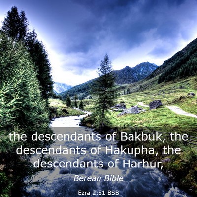 Picture 03 - Ezra 2:51 BSB - the descendants of Bakbuk, the descendants of - Bible Verse Picture