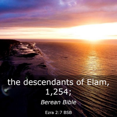 Picture 03 - Ezra 2:7 BSB - the descendants of Elam, - Bible Verse Picture