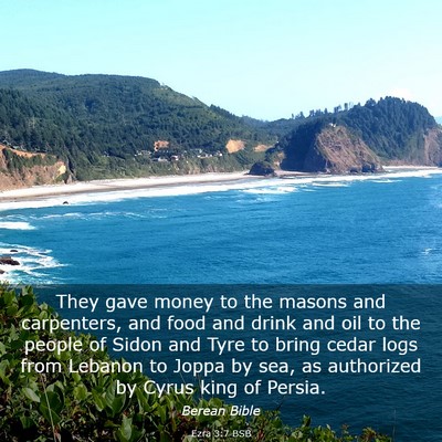 Picture 03 - Ezra 3:7 BSB - They gave money to the masons and carpenters, and - Bible Verse Picture