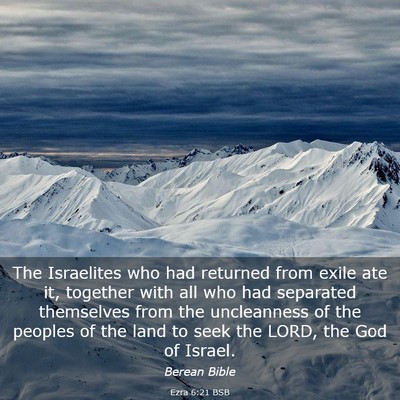 Picture 03 - Ezra 6:21 BSB - The Israelites who had returned from exile ate - Bible Verse Picture