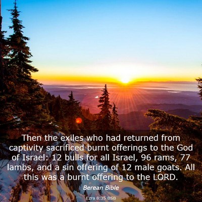 Picture 03 - Ezra 8:35 BSB - Then the exiles who had returned from captivity - Bible Verse Picture