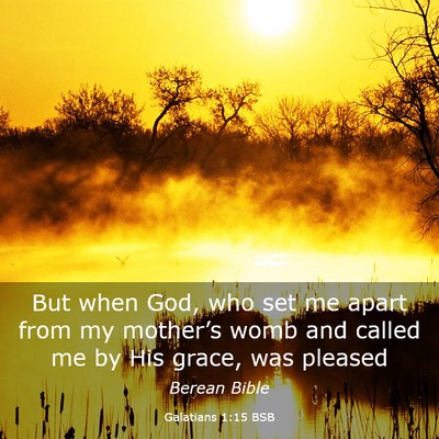 Picture 03 - Galatians 1:15 BSB - But when God, who set me apart from my mother’s - Bible Verse Picture