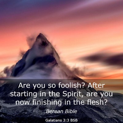 Picture 03 - Galatians 3:3 BSB - Are you so foolish? After starting in the Spirit, - Bible Verse Picture