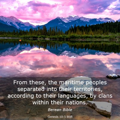 Picture 03 - Genesis 10:5 BSB - From these, the maritime peoples separated into - Bible Verse Picture