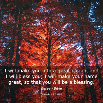 Picture 03 - Genesis 12:2 BSB - I will make you into a great nation, and I will - Bible Verse Picture