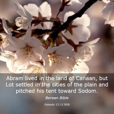 Picture 03 - Genesis 13:12 BSB - Abram lived in the land of Canaan, but Lot - Bible Verse Picture