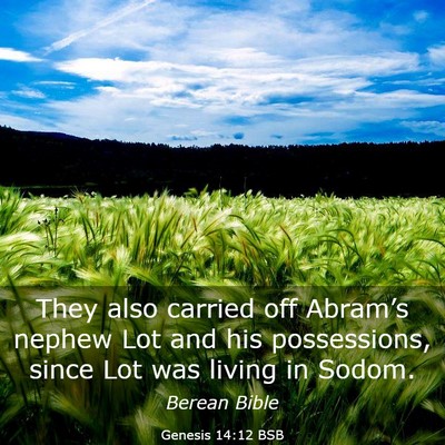 Picture 03 - Genesis 14:12 BSB - They also carried off Abram’s nephew Lot and - Bible Verse Picture