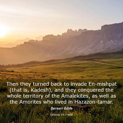 Picture 03 - Genesis 14:7 BSB - Then they turned back to invade En-mishpat (that - Bible Verse Picture