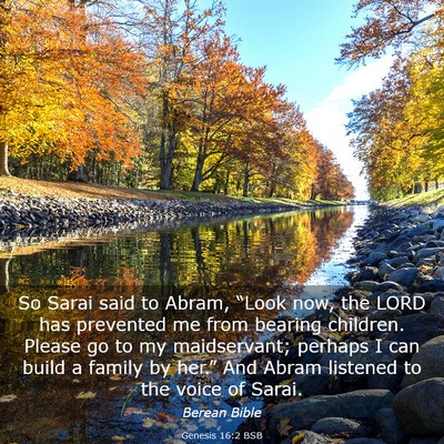 Picture 03 - Genesis 16:2 BSB - So Sarai said to Abram, “Look now, the LORD has - Bible Verse Picture
