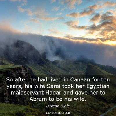 Picture 03 - Genesis 16:3 BSB - So after he had lived in Canaan for ten years, - Bible Verse Picture