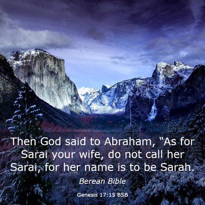 Picture 03 - Genesis 17:15 BSB - Then God said to Abraham, “As for Sarai your - Bible Verse Picture
