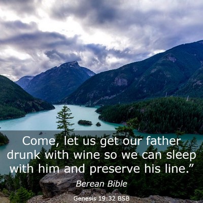 Picture 03 - Genesis 19:32 BSB - Come, let us get our father drunk with wine so we - Bible Verse Picture