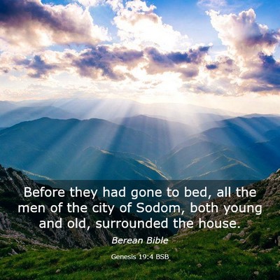 Picture 03 - Genesis 19:4 BSB - Before they had gone to bed, all the men of the - Bible Verse Picture
