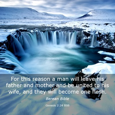 Picture 03 - Genesis 2:24 BSB - For this reason a man will leave his father and - Bible Verse Picture