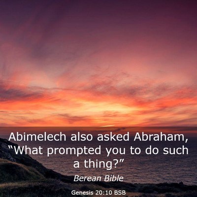 Picture 03 - Genesis 20:10 BSB - Abimelech also asked Abraham, “What prompted - Bible Verse Picture