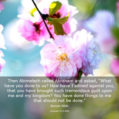 Picture 03 - Genesis 20:9 BSB - Then Abimelech called Abraham and asked, “What - Bible Verse Picture