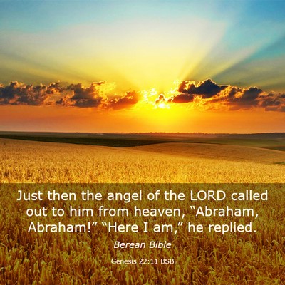 Picture 03 - Genesis 22:11 BSB - Just then the angel of the LORD called out to him - Bible Verse Picture
