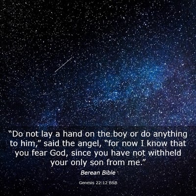 Picture 03 - Genesis 22:12 BSB - “Do not lay a hand on the boy or do anything to - Bible Verse Picture