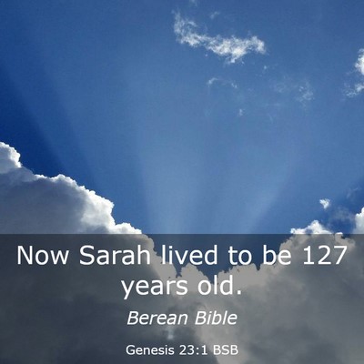 Picture 03 - Genesis 23:1 BSB - Now Sarah lived to be 127 years - Bible Verse Picture