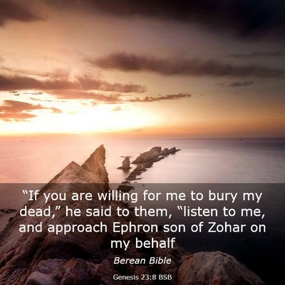 Picture 03 - Genesis 23:8 BSB - “If you are willing for me to bury my dead,” - Bible Verse Picture