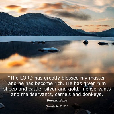 Picture 03 - Genesis 24:35 BSB - “The LORD has greatly blessed my master, and he - Bible Verse Picture