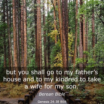 Picture 03 - Genesis 24:38 BSB - but you shall go to my father’s house and to my - Bible Verse Picture