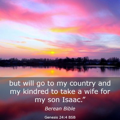 Picture 03 - Genesis 24:4 BSB - but will go to my country and my kindred to take - Bible Verse Picture