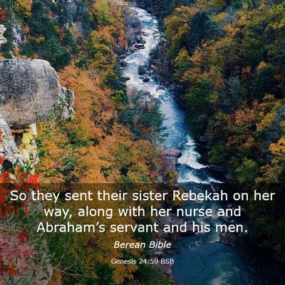 Picture 03 - Genesis 24:59 BSB - So they sent their sister Rebekah on her way, - Bible Verse Picture