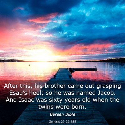 Picture 03 - Genesis 25:26 BSB - After this, his brother came out grasping - Bible Verse Picture