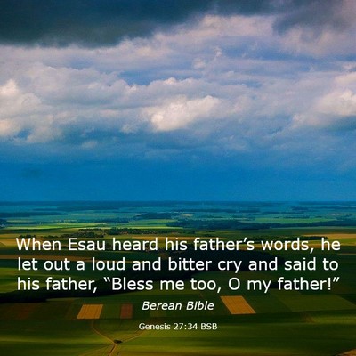 Picture 03 - Genesis 27:34 BSB - When Esau heard his father’s words, he let out - Bible Verse Picture