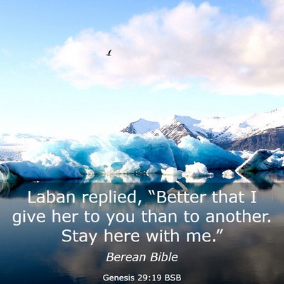 Picture 03 - Genesis 29:19 BSB - Laban replied, “Better that I give her to you - Bible Verse Picture
