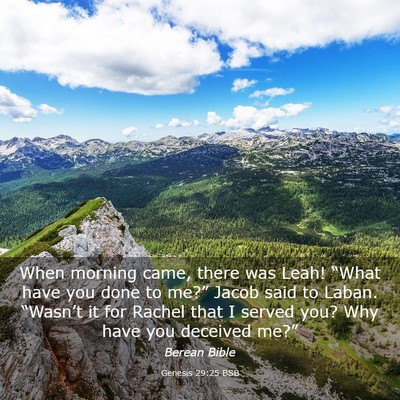 Picture 03 - Genesis 29:25 BSB - When morning came, there was Leah! “What have - Bible Verse Picture