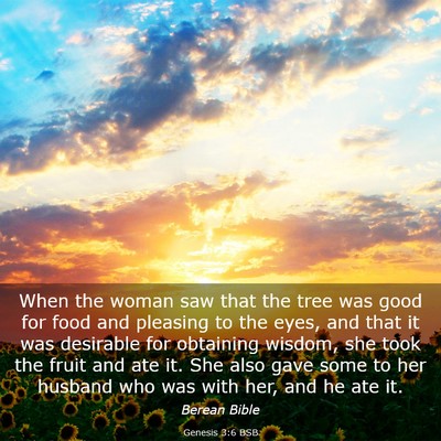Picture 03 - Genesis 3:6 BSB - When the woman saw that the tree was good for - Bible Verse Picture