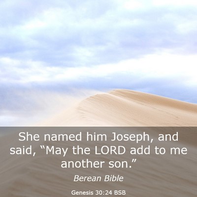 Picture 03 - Genesis 30:24 BSB - She named him Joseph, and said, “May the LORD - Bible Verse Picture